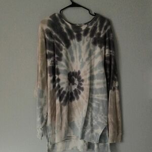 American Eagle Outfitters Tie-Dye Sweater - Gray and Cream And Blue